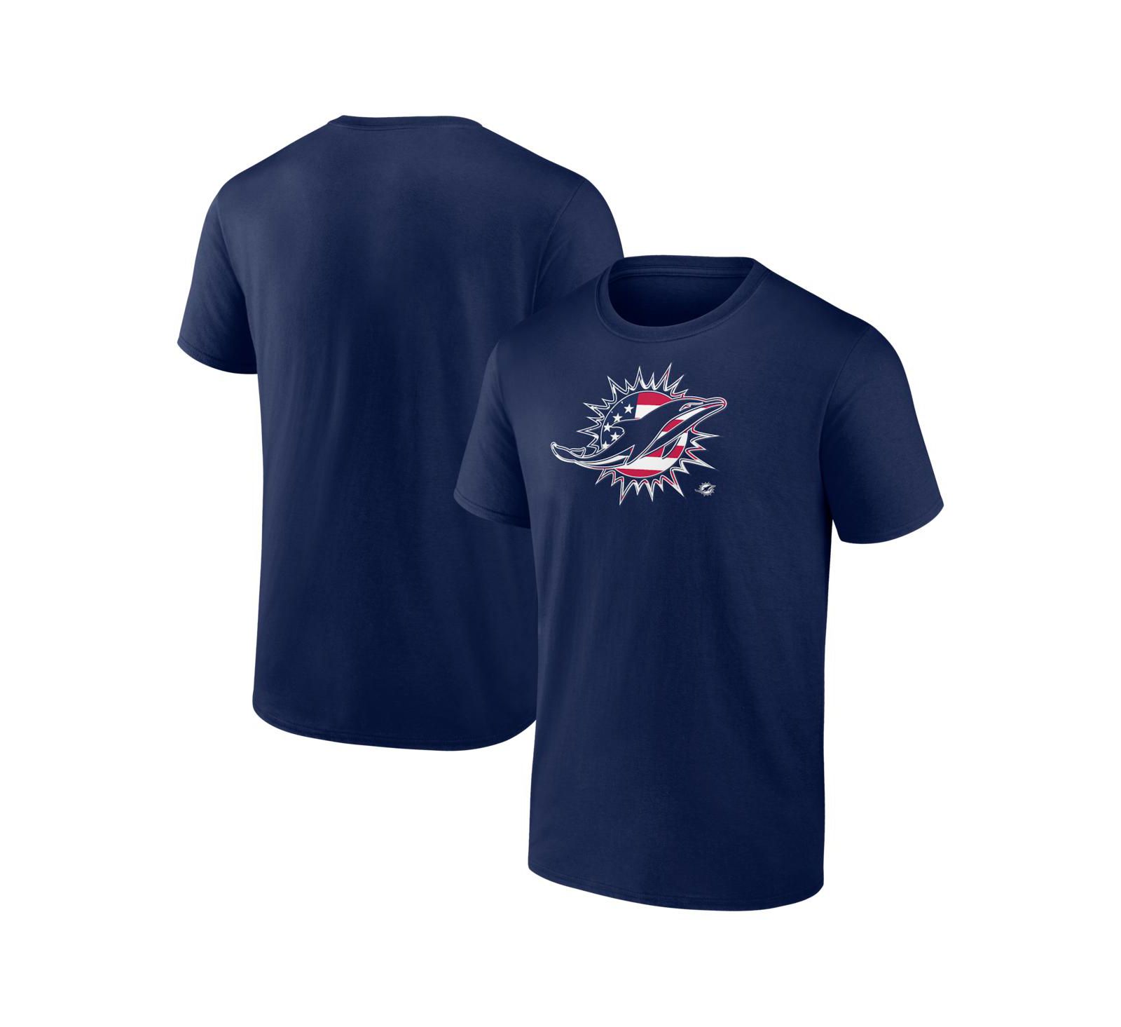 футболка Logo Athletic Men's Miami Dolphins Americana темно-синего цвета