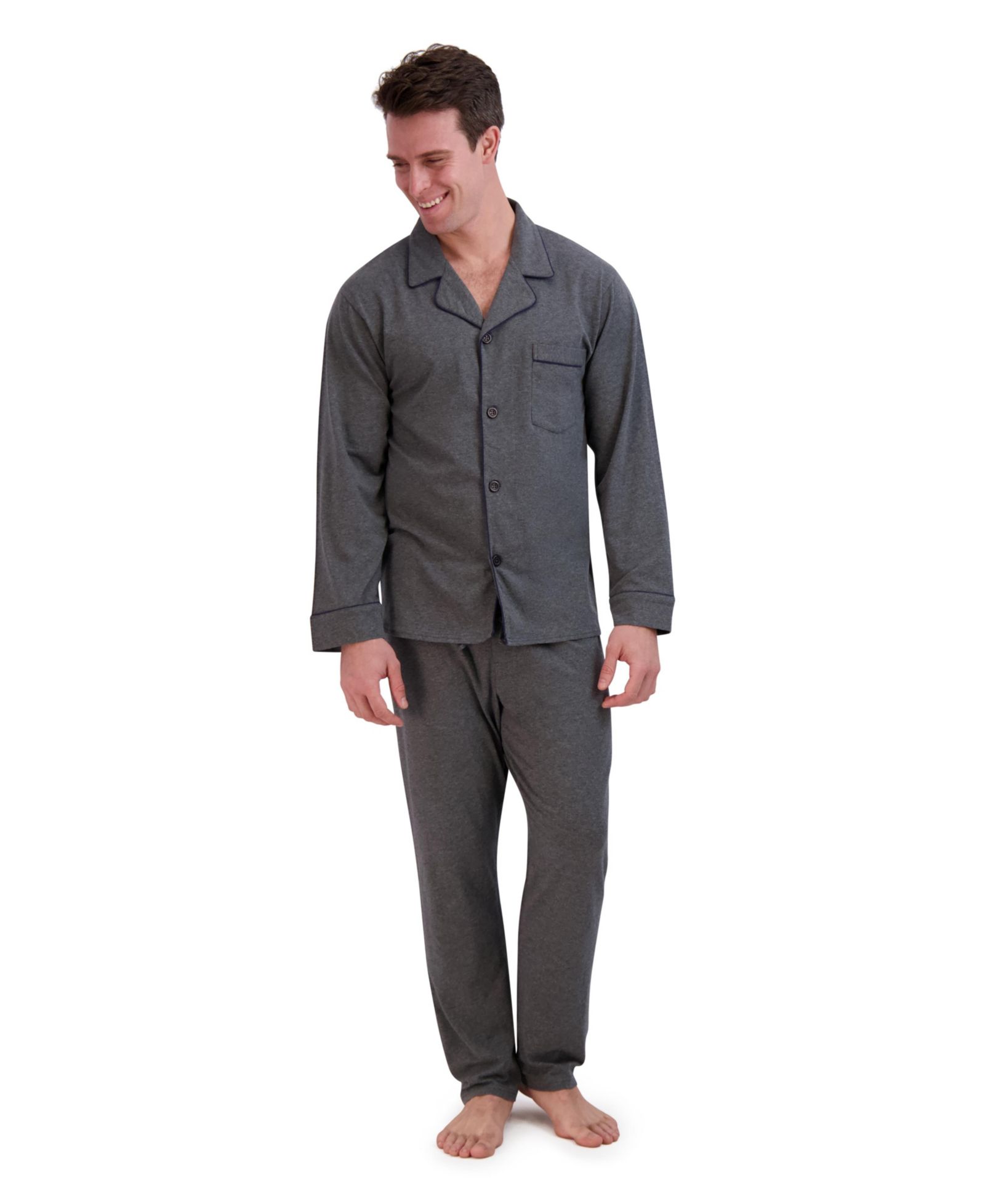 Hanes Men's Cotton Modal Knit Pajama, 2 Piece Set