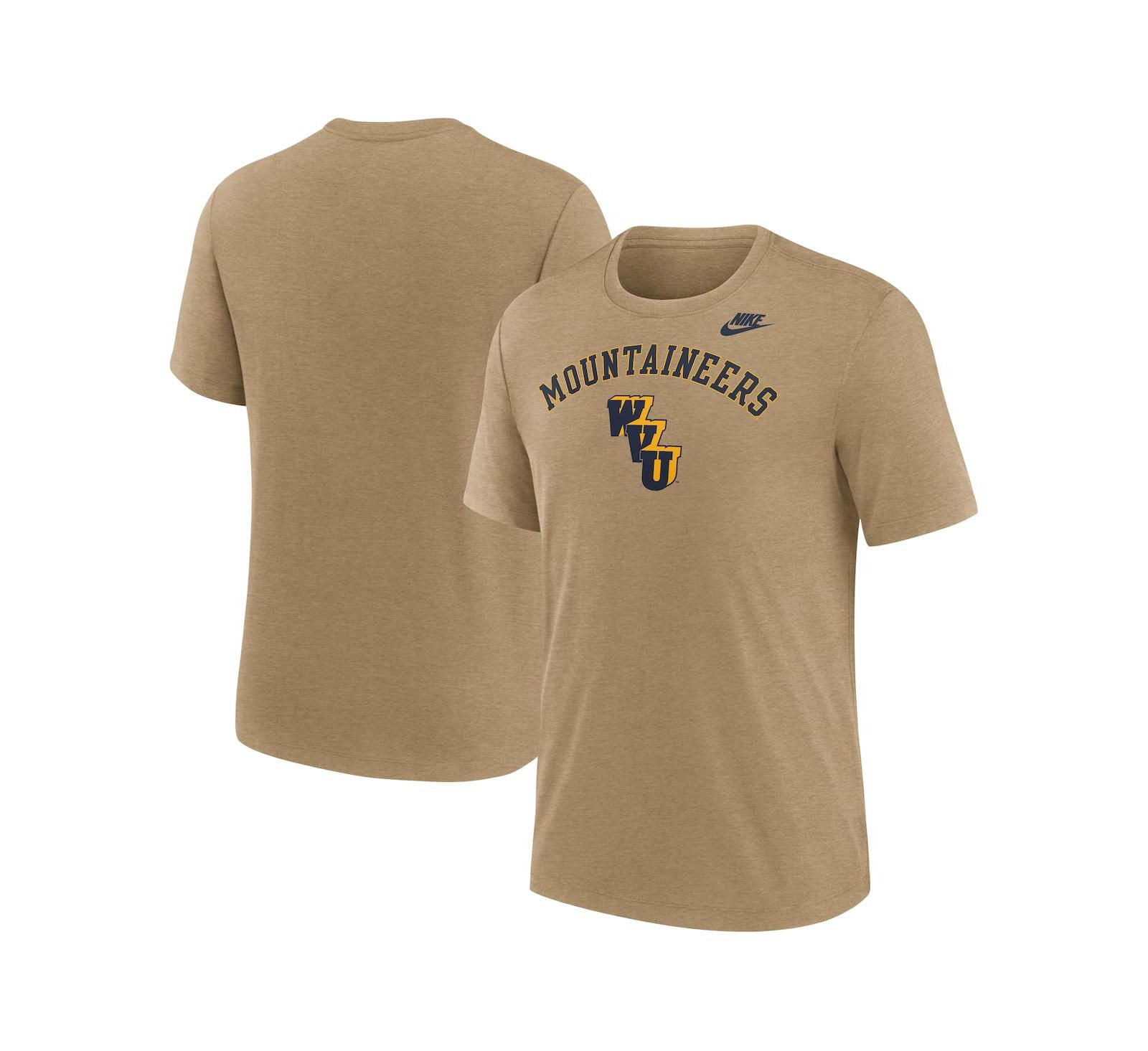 Мужская футболка Nike Heather Light Brown West Virginia Mountaineers Legacy Arch Tri-Blend