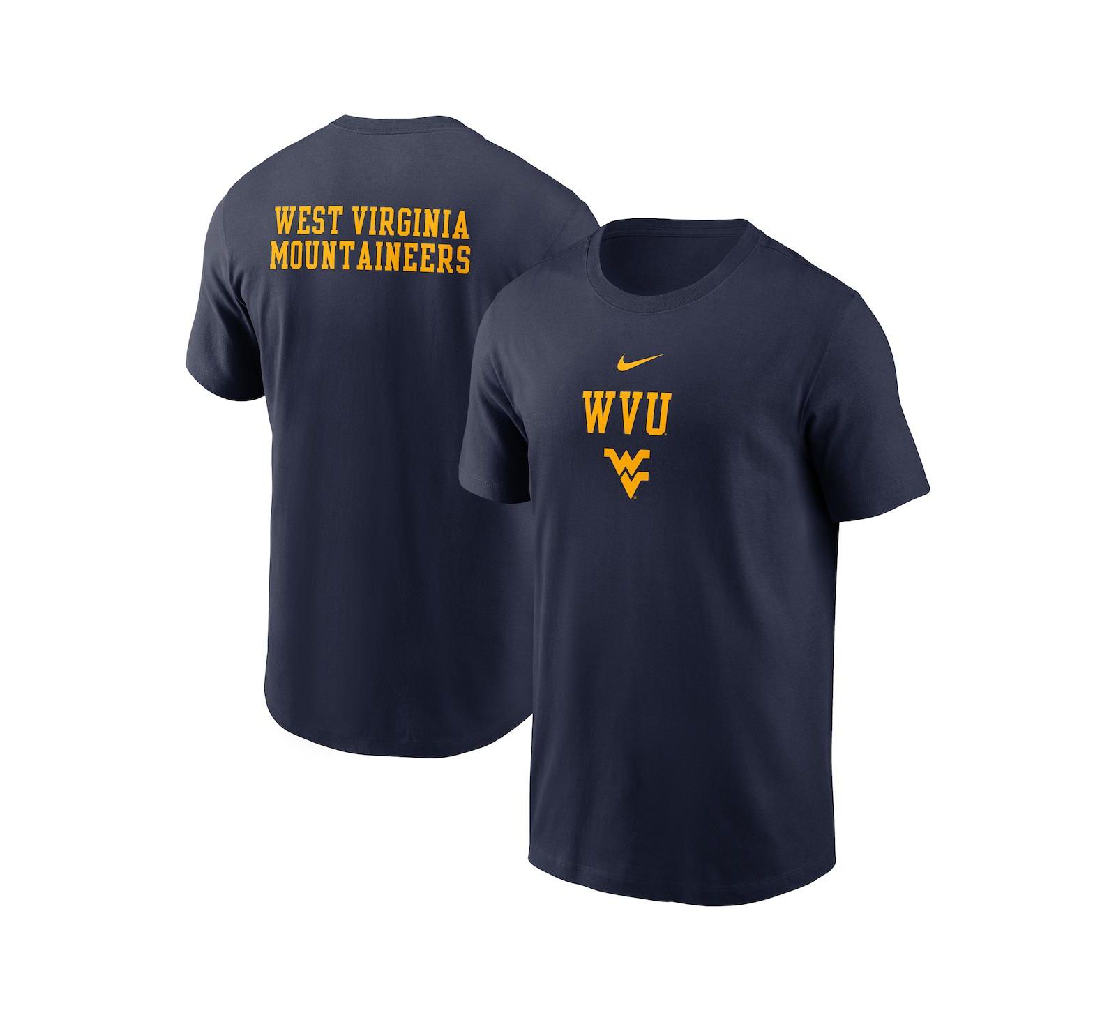 Мужская футболка Nike Men's Navy West Virginia Mountaineers 2-Hit Stacked T-Shirt