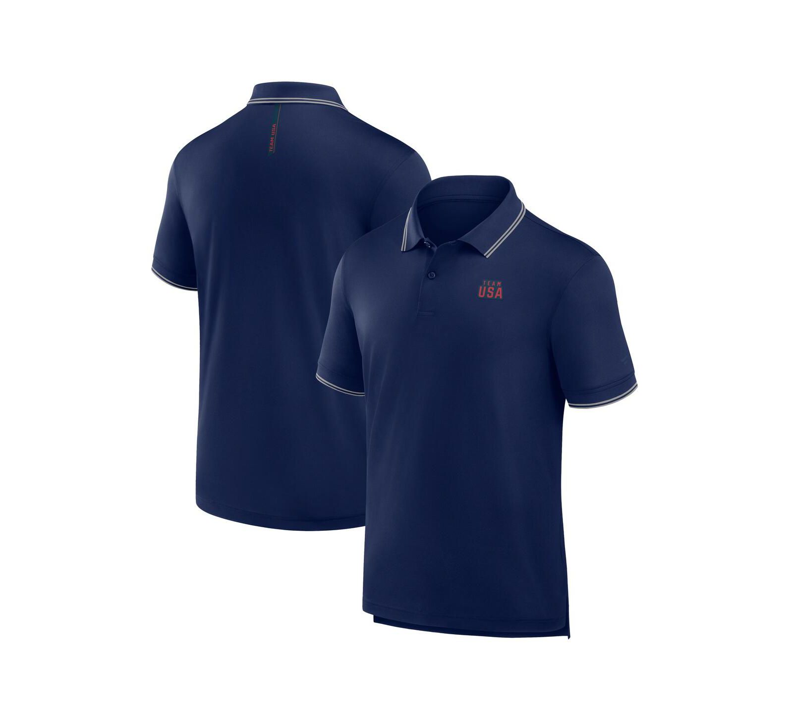 Fanatics Men's Athletic Navy Team USA Front Office Move Mono Pique Polo Shirt