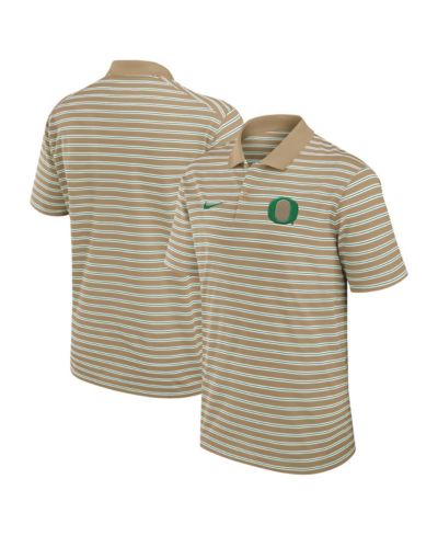 Мужская рубашка-поло Nike Tan Oregon Ducks Athletic Prep Striped Performance