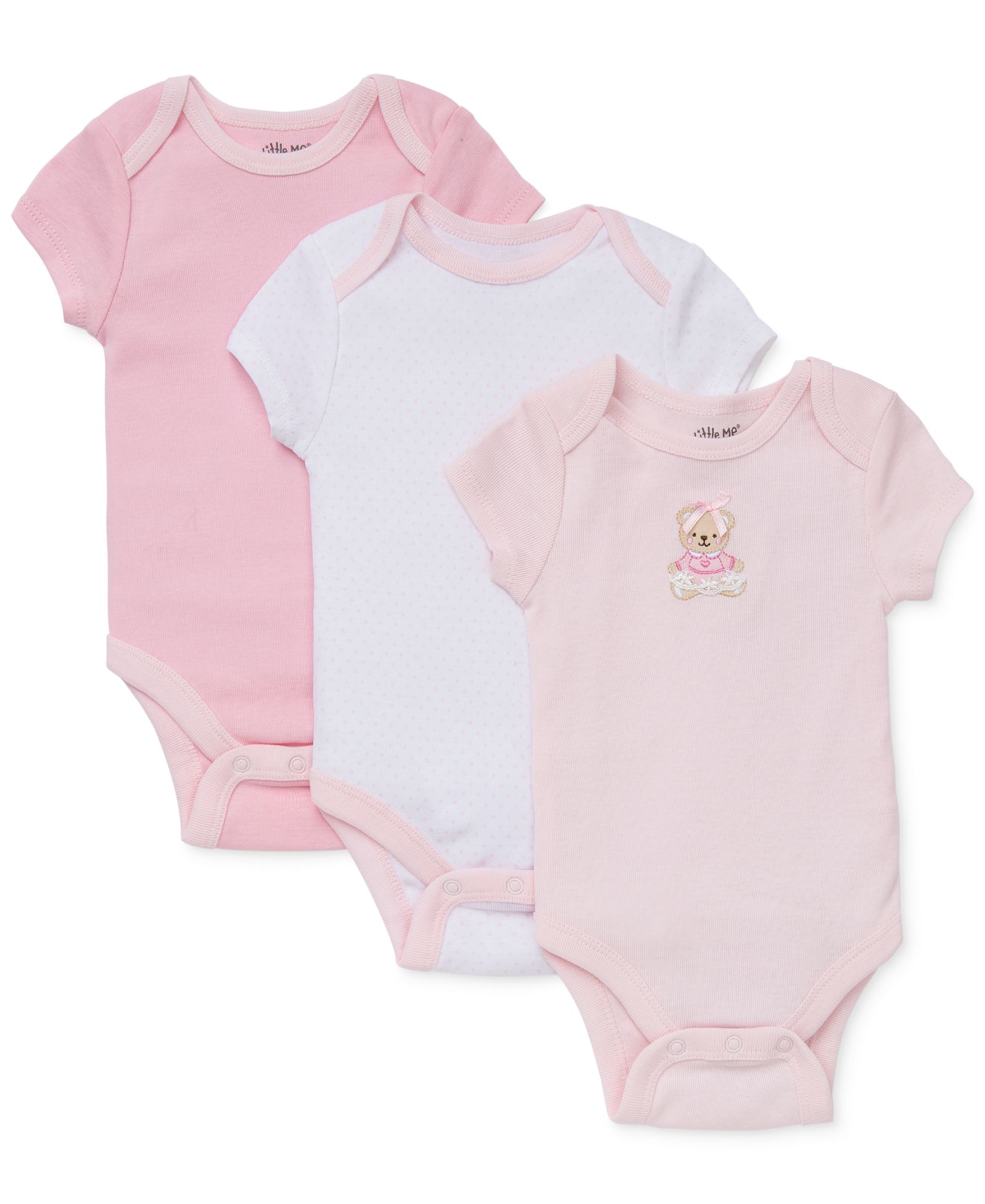 Детские боди Little Me Baby Girls Sweet Bear, 3 шт.