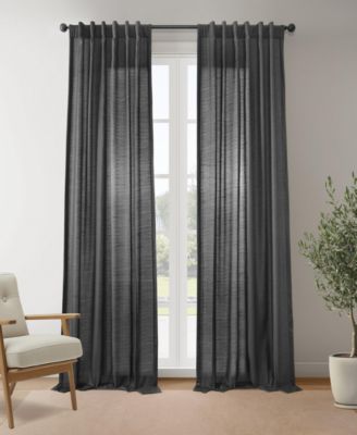 Half Price Drapes Rustic Weave Linen Curtains (2 Panels) Sheer Window Curtains Panel Set, Rod Pocket Curtains, 50 inches Wide Linen Drapes