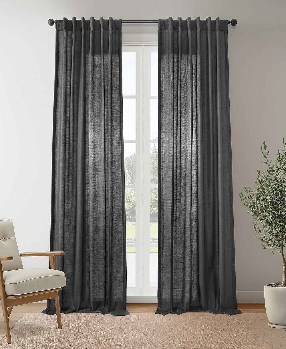 Набор штор Half Price Drapes Rustic Weave Linen (2 панели), полупрозрачные