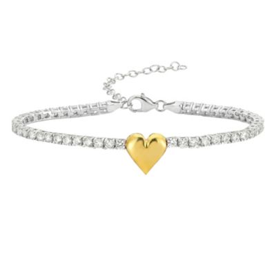 Spero London Sterling Heart Tennis Bracelet