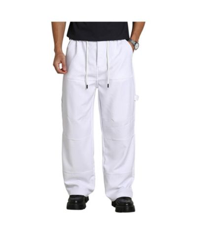Мужские брюки карго Campus Sutra Chalk White Relaxed-Panel