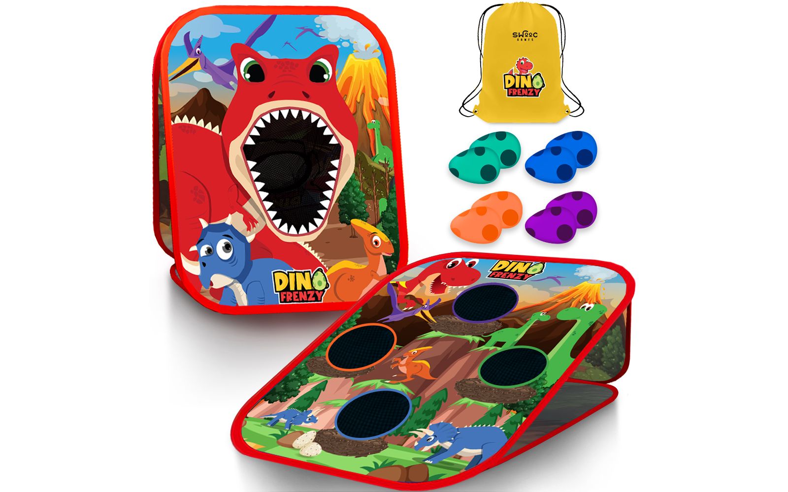 Детская игра Dino Frenzy 2-в-1 Corn Hole, набор для метания мешочков с фасолью