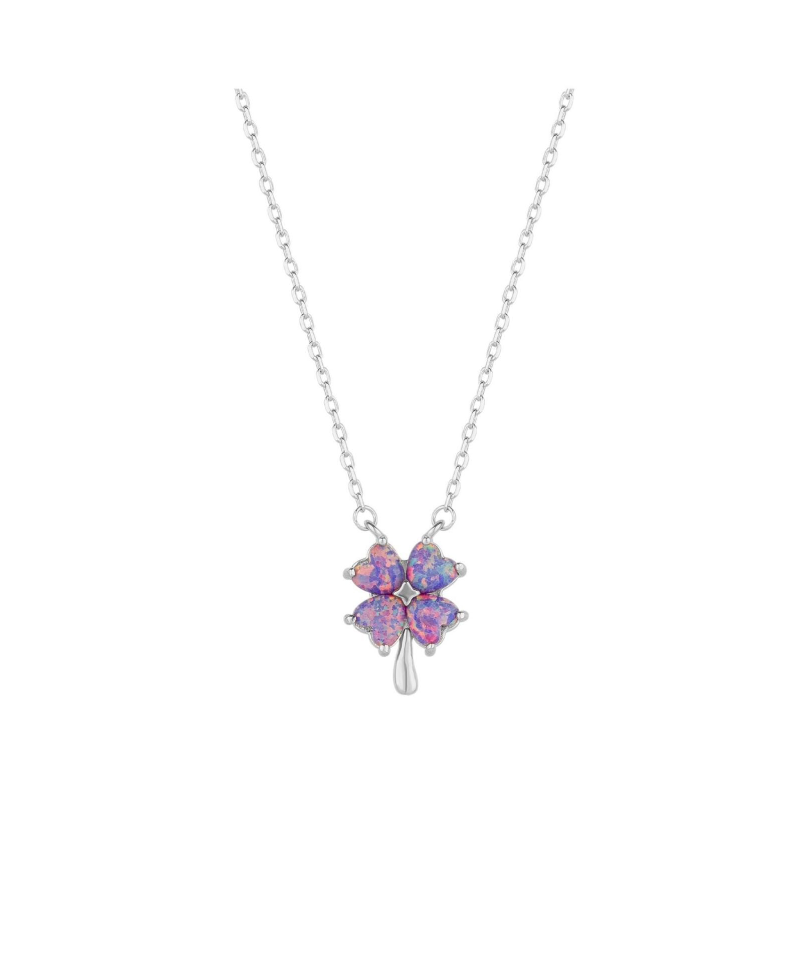 Spero London Opal Four Leaf Clover Sterling ожерелье