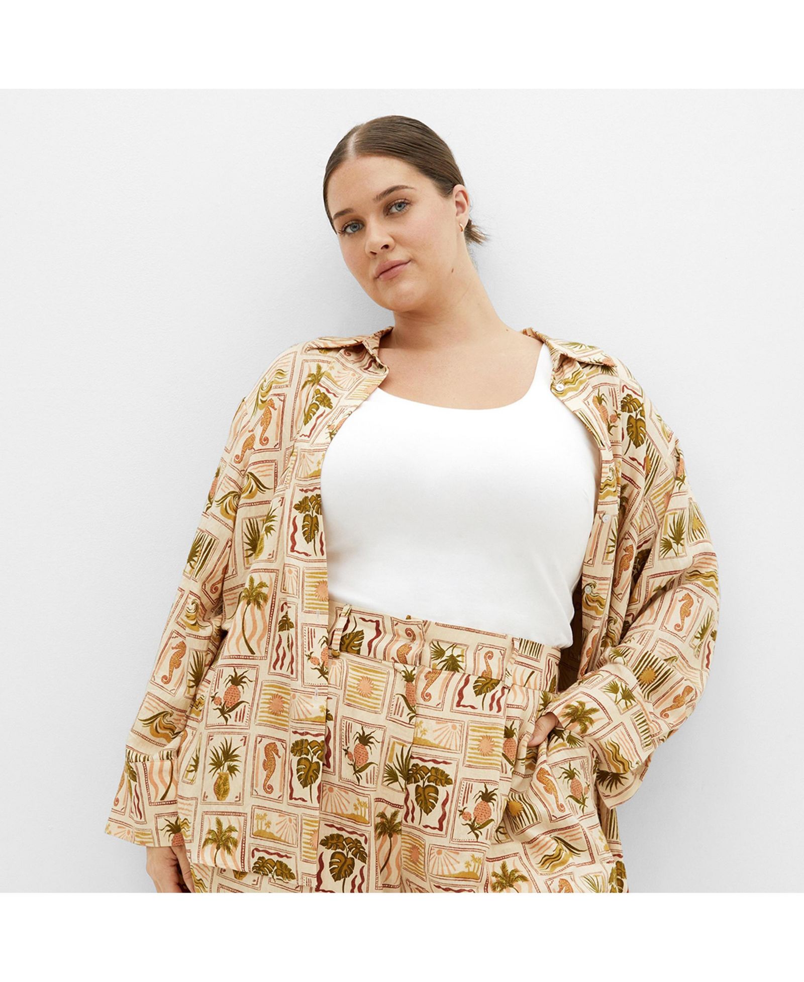 CITY CHIC Plus Size рубашка с принтом Bella