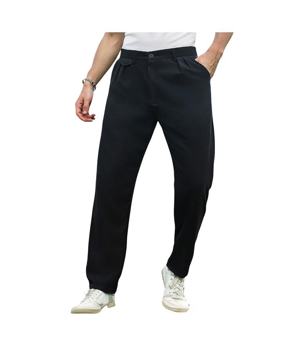 Мужские брюки Campus Sutra Onyx Black Velvique Tailored