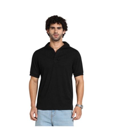 Cahoot Men's Onyx Black Tactitle Spread-Polo T-Shirt