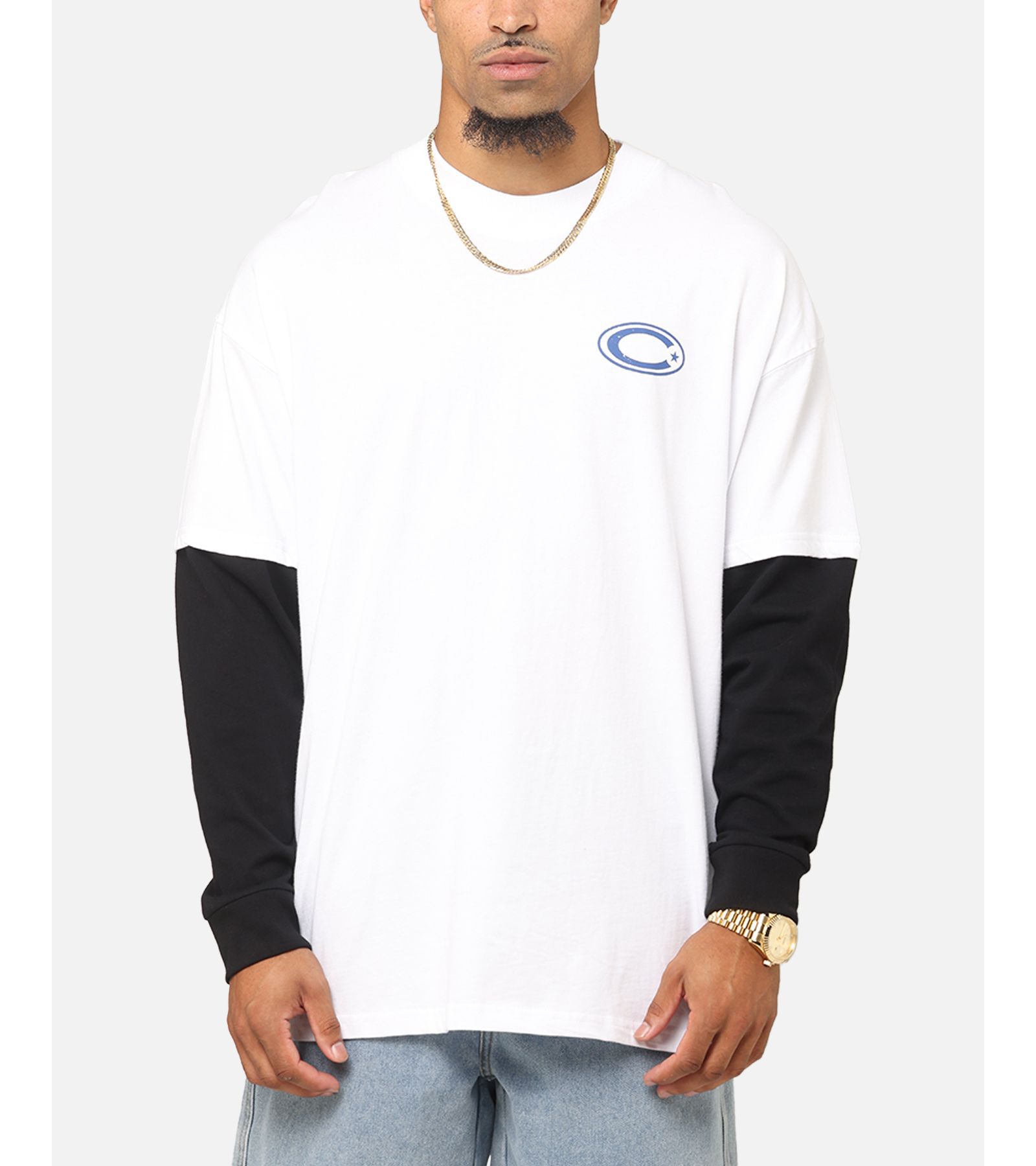 CARRE Men's C-Star Long Sleeve T-Shirt, Black, S