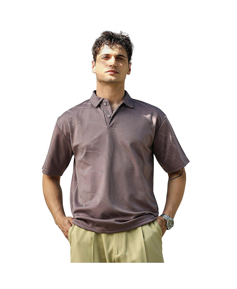 Мужская футболка Campus Sutra Pastel Purple Scratch-Tactile Polo