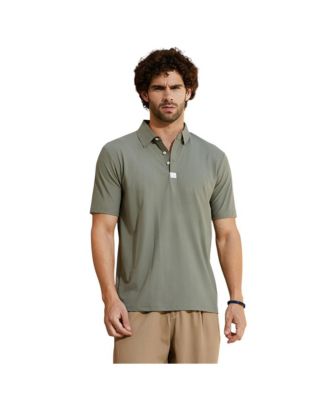 Campus Sutra Men's Olive Green Seamless Cuboid Polo T-Shirt