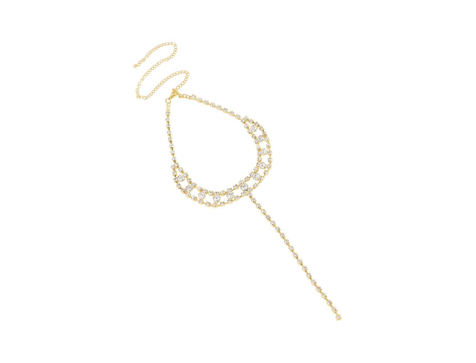 SOHI Silver Plated Crystal Necklace