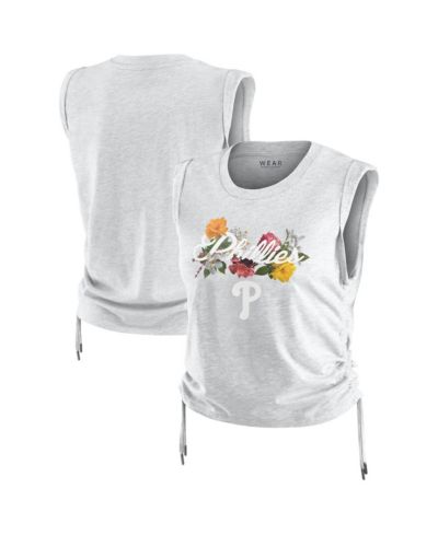 WEAR by Erin Andrews Women's Heather Gray Philadelphia Phillies Cinched Tank Top