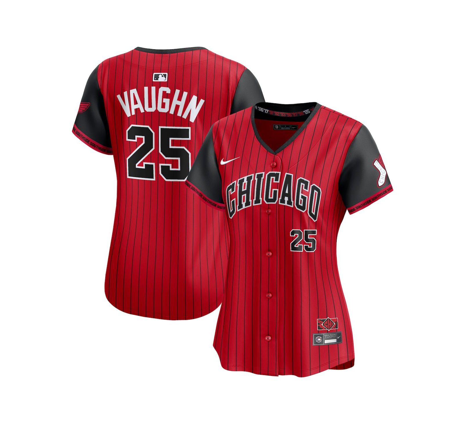 Детская игровая джерси Nike Andrew Vaughn Red/Black Chicago White Sox 2025 City Connect Limited Player
