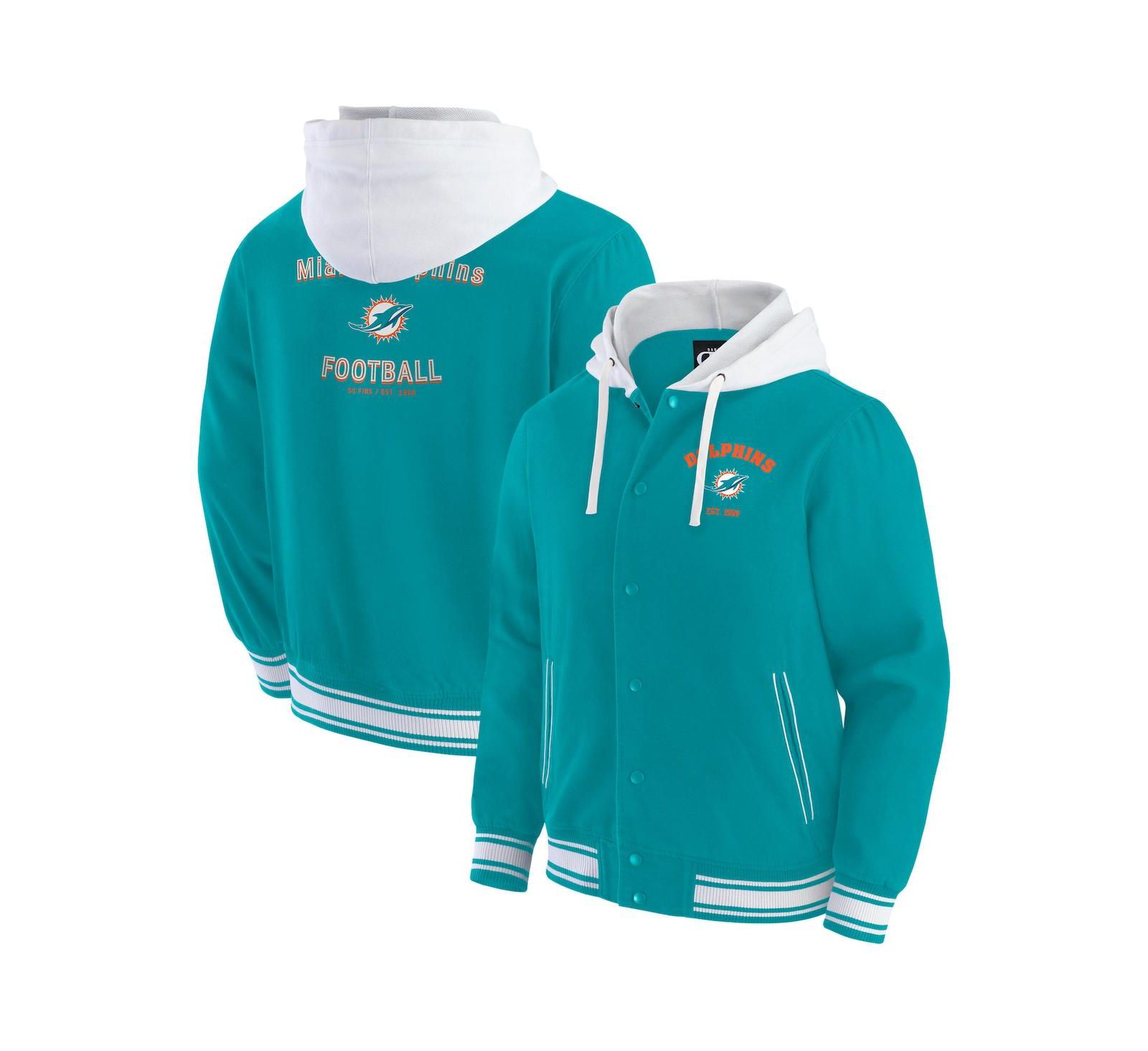 Darius Rucker Collection by Fanatics Men's Aqua Miami Dolphins Full-Snap Hoodie Jacket