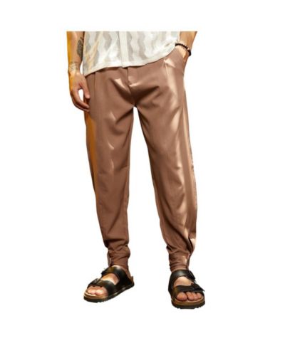 Campus Sutra Men's Tan Brown Panelled Gurkha Trousers