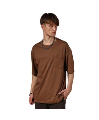 Campus Sutra Men's Chocolate Brown Solid Oversized T-Shirt