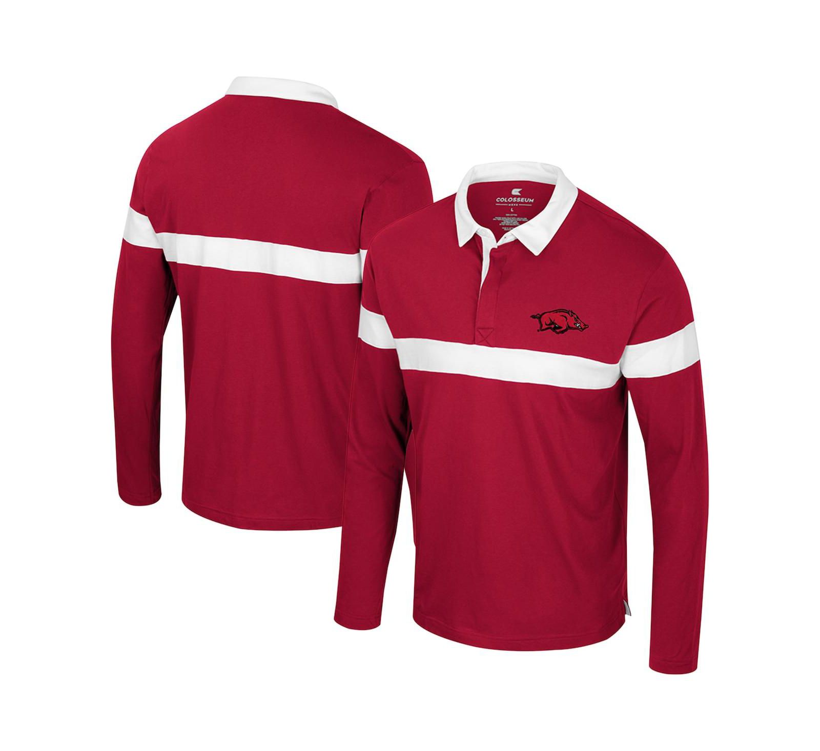 Colosseum Men's Cardinal Arkansas Razorbacks Too Cool for School Long Sleeve Polo Shirt
