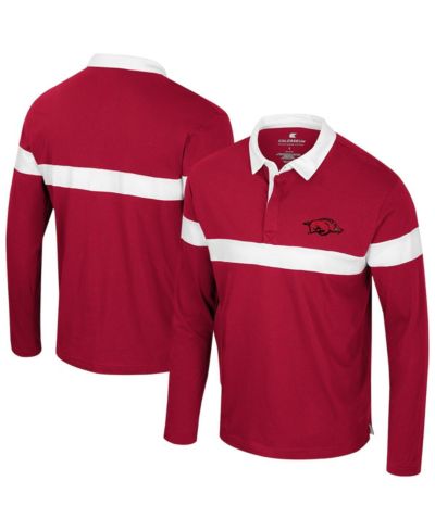 Colosseum Men's Cardinal Arkansas Razorbacks Too Cool for School Long Sleeve Polo Shirt