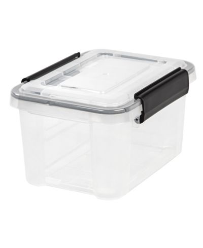 IRIS 6 Qt Plastic Storage Bins with Sealed Lids Airtight Gasket Containers
