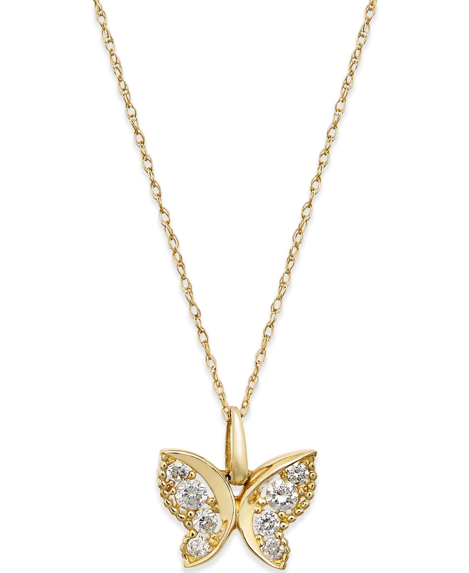 Подвеска Macy's Cubic Zirconia Butterfly в 10k золоте