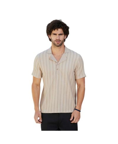 Campus Sutra Мужская рубашка-поло Saltbox Beige Wicker-Tactile