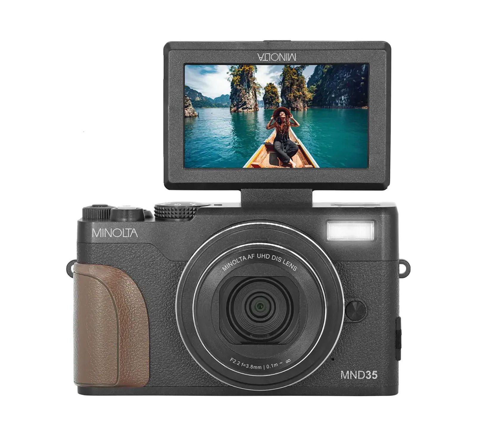 Minolta MND35 64MP 4K UHD Wi-Fi цифровая камера без карты памяти, черная