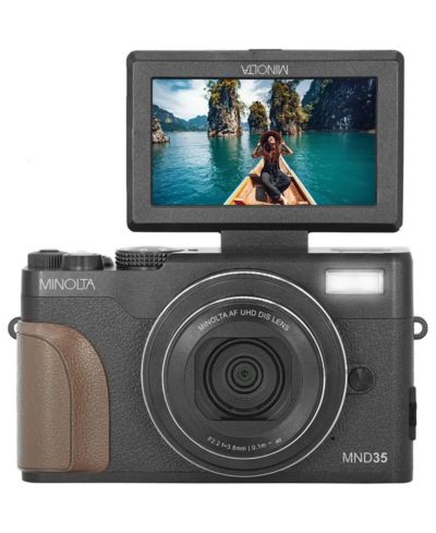 Minolta MND35 64MP 4K UHD Wi-Fi Digital Camera without Memory Card, Black