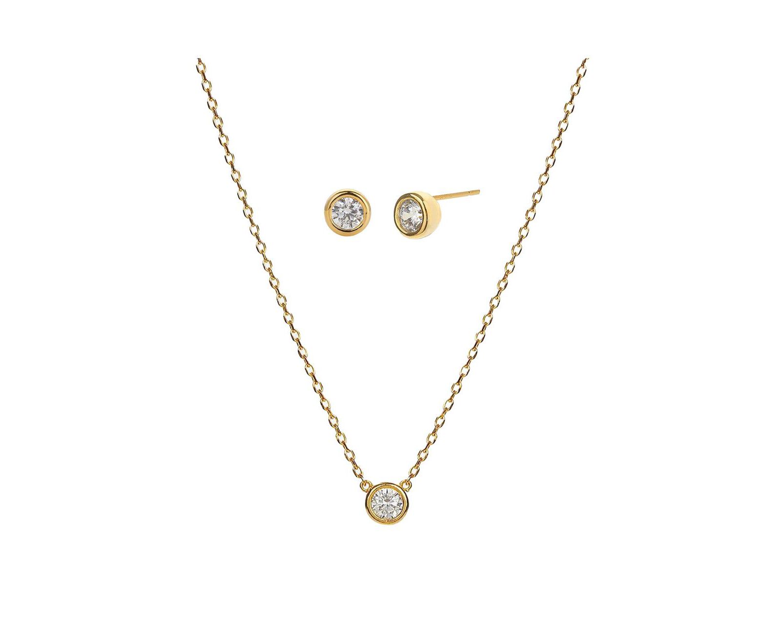 Bearfruit Jewelry комплект из ожерелья Margot и сережек, Sterling Plated, изящный