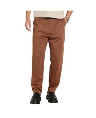 Cahoot Men's Russet Brown Micro-Check Chino Trousers