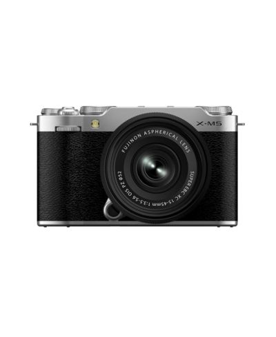 Фуджифильм X-M5 Беззеркальная Камера с XC 15-45mm f/3.5-5.6 OIS PZ Объективом, Серебристый