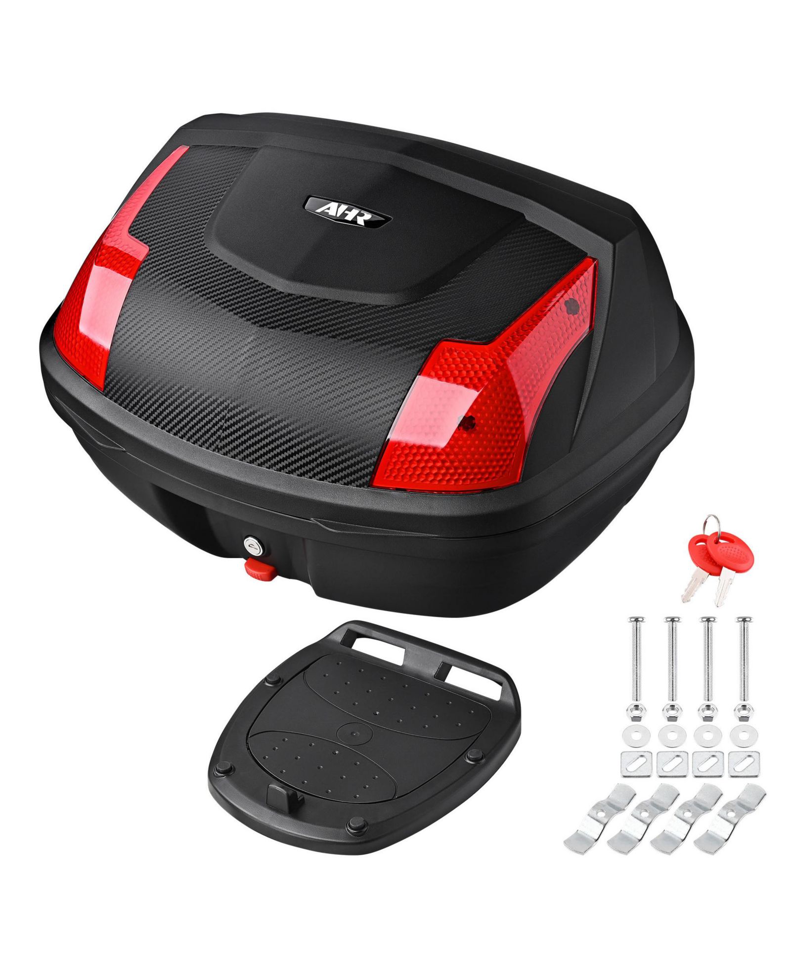 Yescom AHR 48L Motorcycle Tour Tail Box Scooter Trunk Storage Lock Carrier Case for Helmet