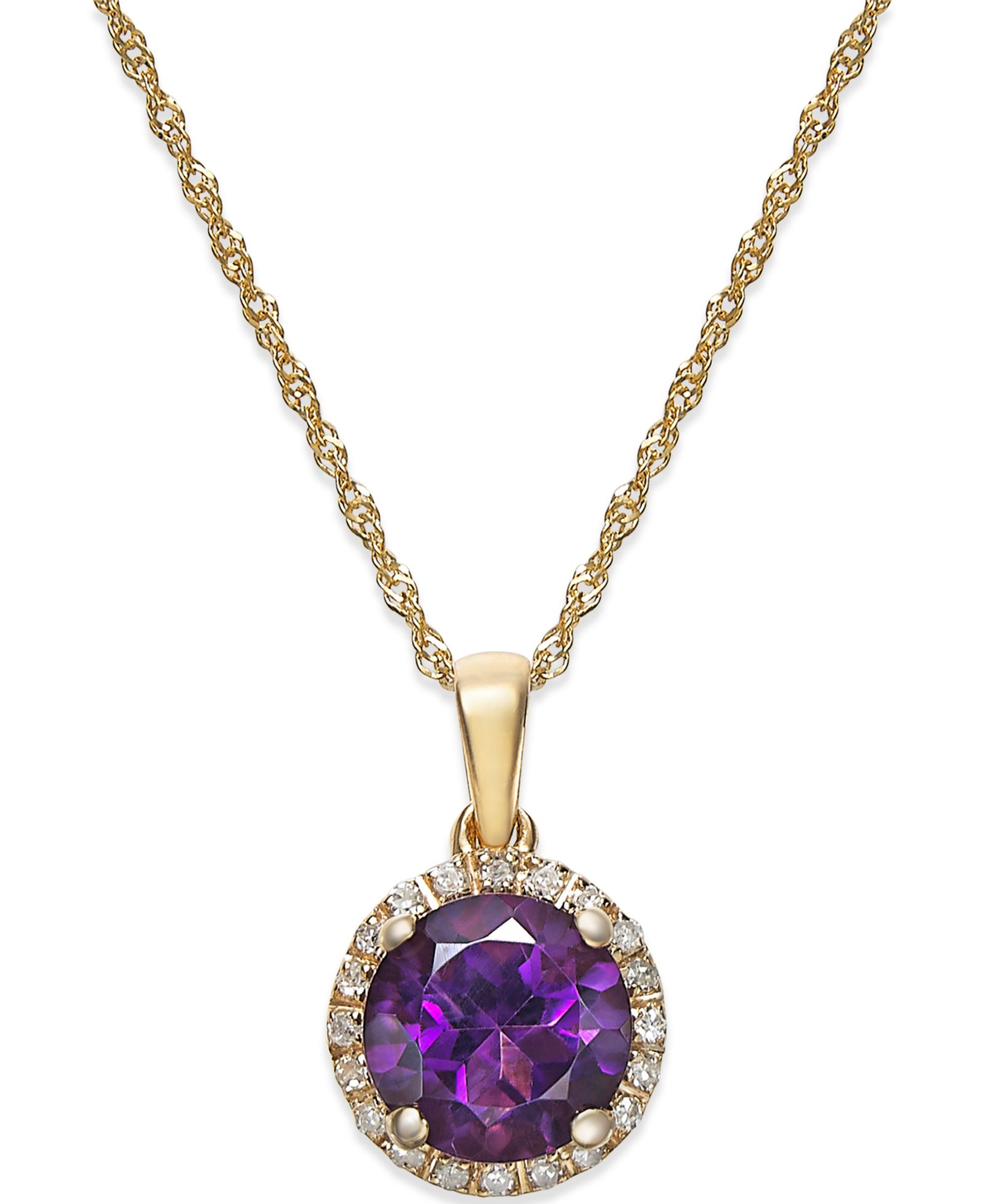 Подвеска Amethyst (1-1/10 ct. t.w.) and Diamond Accent в 14k Gold