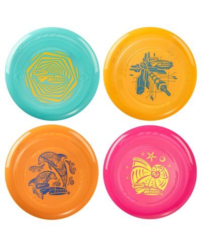 Wham-O Frisbee Go 4 Pack Flying Disc, 9 Inch Lightweight Colorful Toy Set for Beginners Outdoor Game - 70g