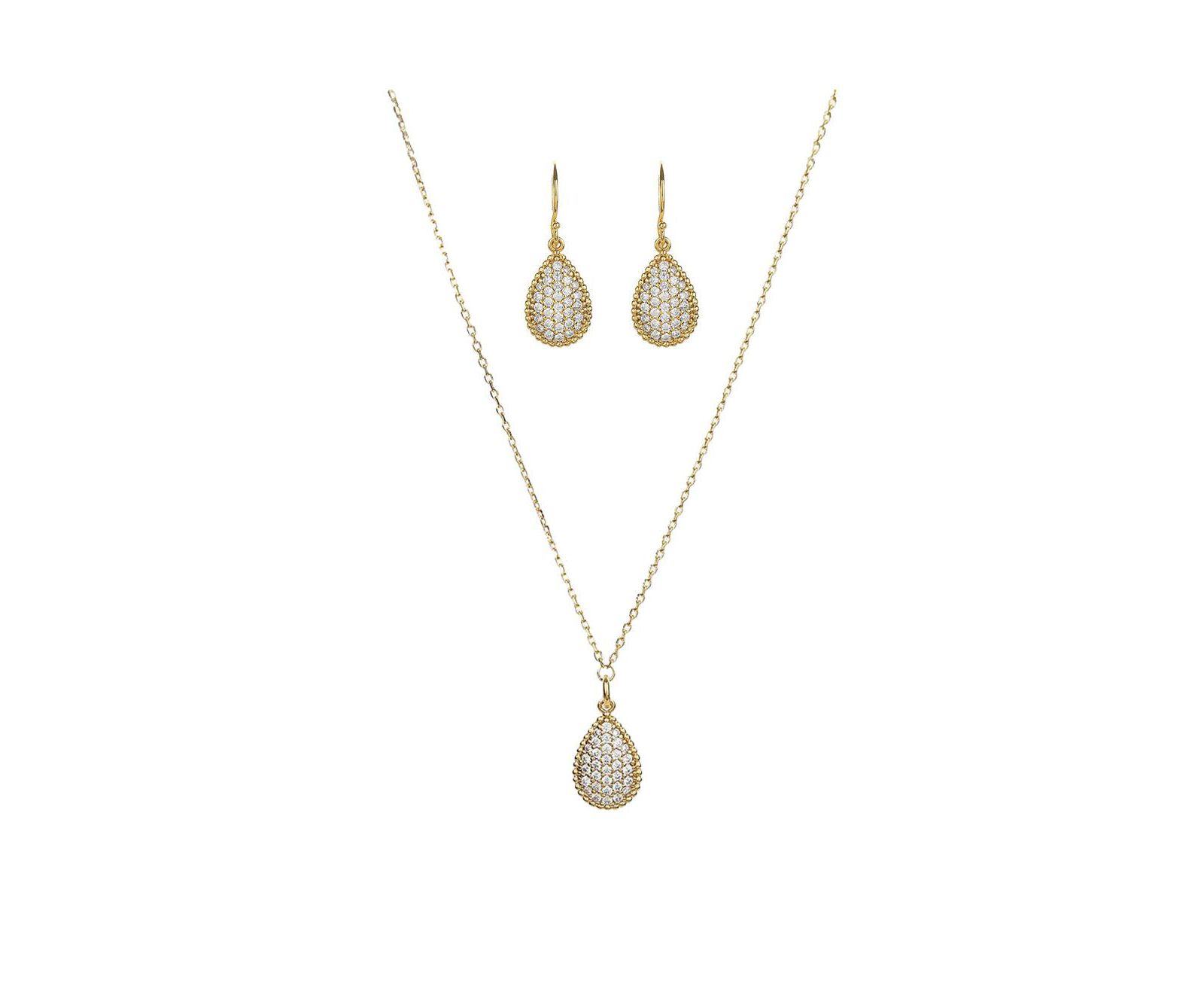 Набор колье и сережек Sterling Plated Leah Crystal модный