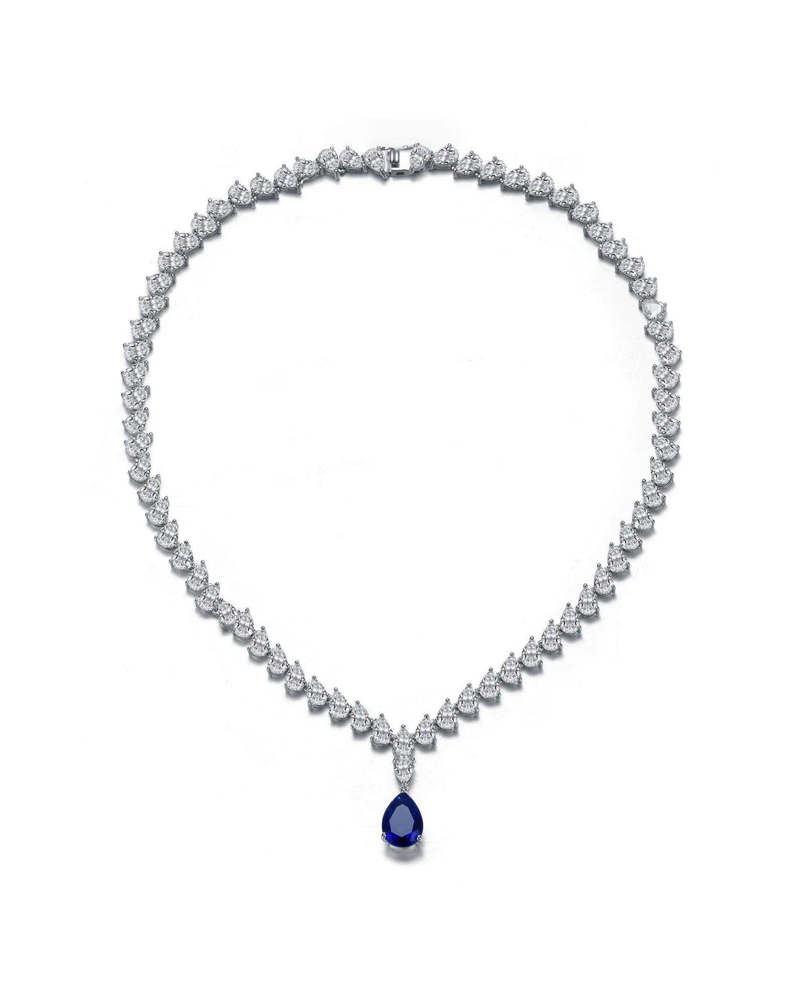 Элегантная подвеска Rachel Glauber White Gold Plated CZ Y-Drop