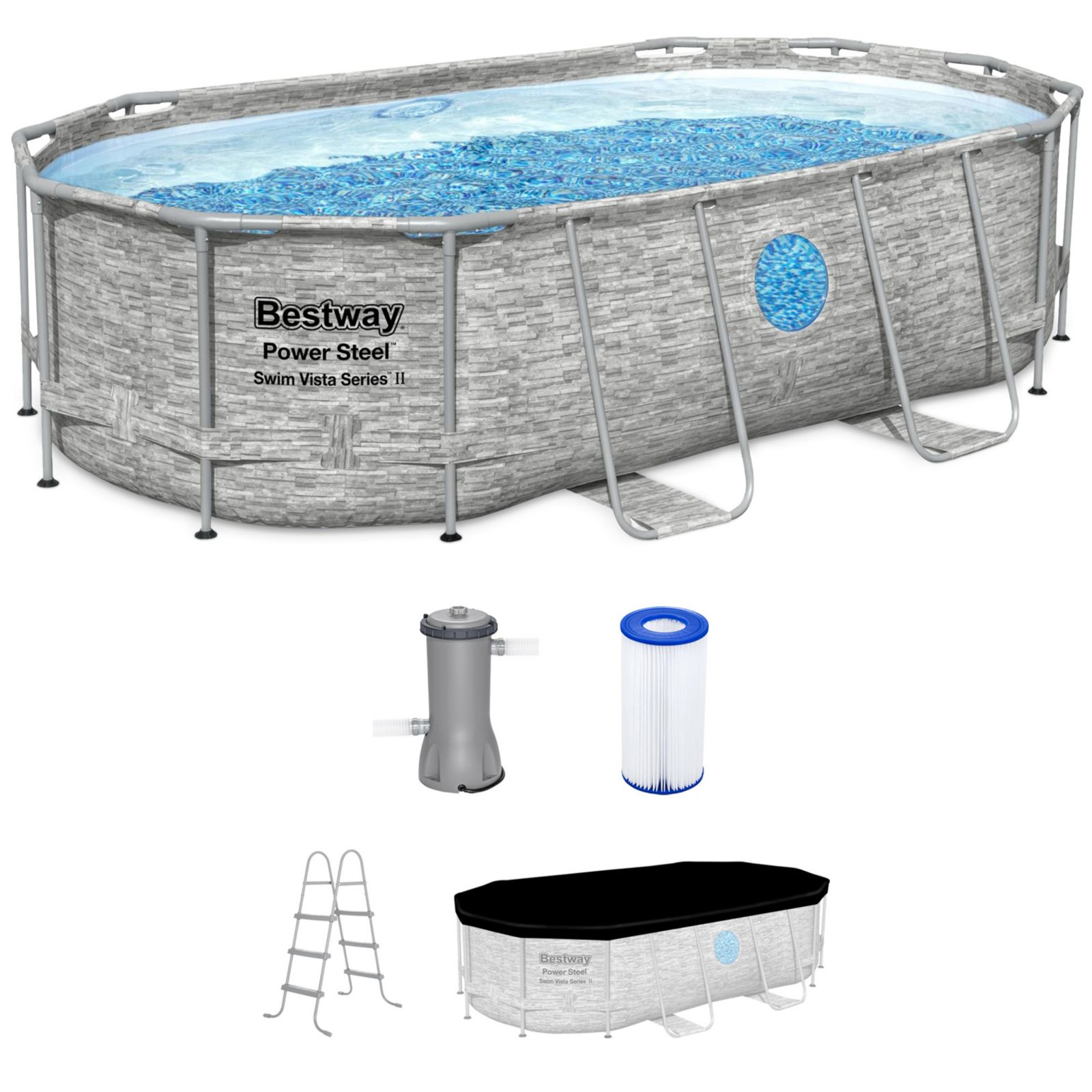 Надувной бассейн Bestway Steel Pro MAX Splashview 14' x 8'2" x 39.5"