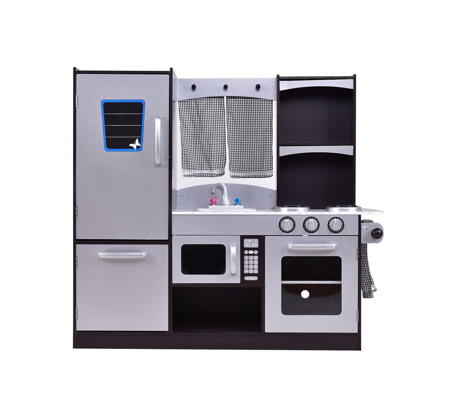 Gymax Wooden Kitchen Set, Ages 3+