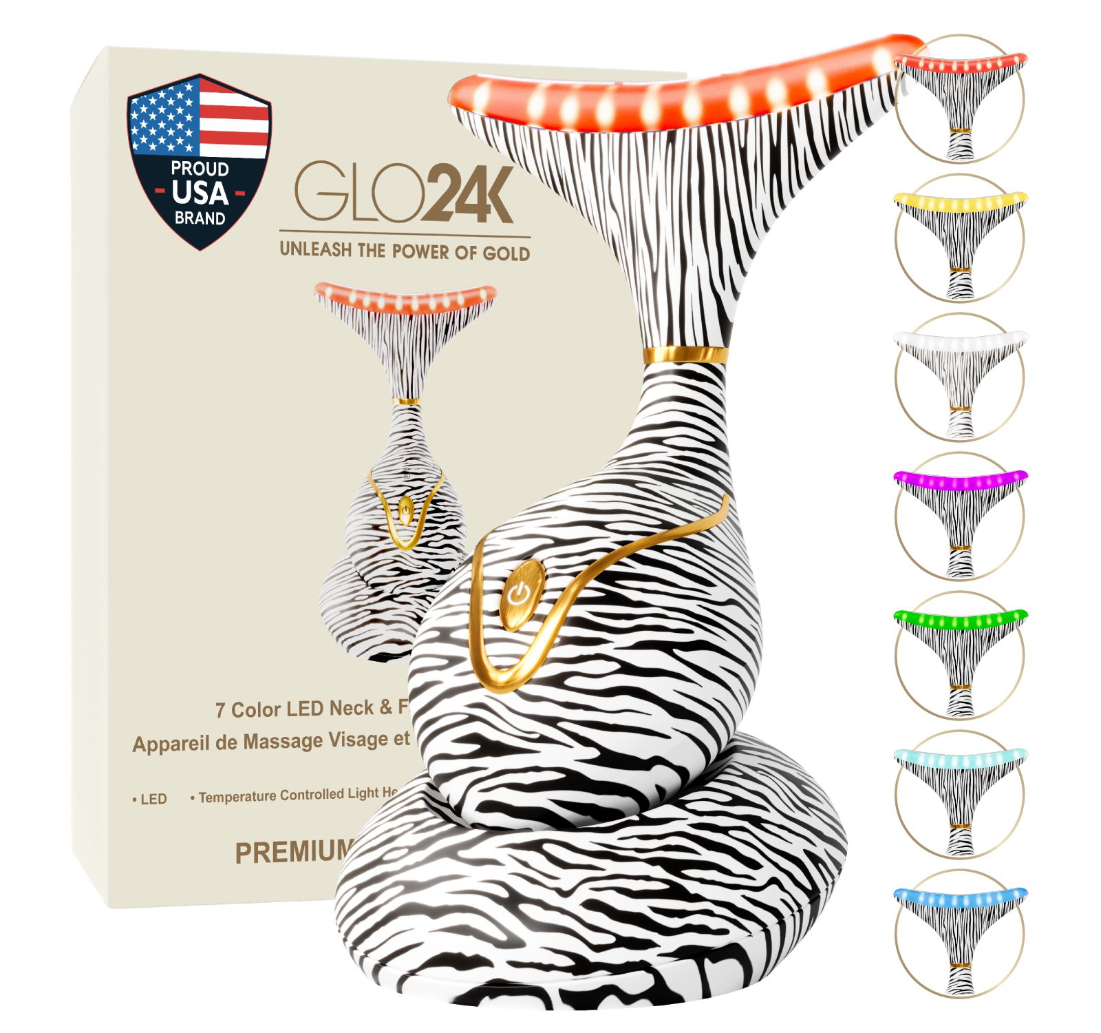 7 Color LED Neck & Face Massager Deluxe (Zebra)