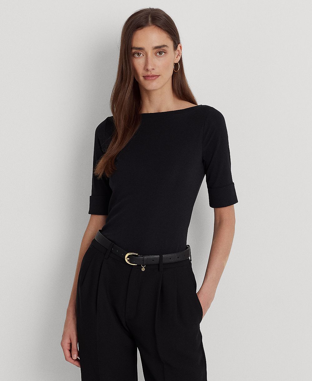 Lauren Ralph Lauren Petite Stretch Boatneck Top