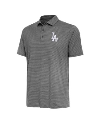 Мужская рубашка-поло Antigua Heather Black Los Angeles Dodgers Scheme