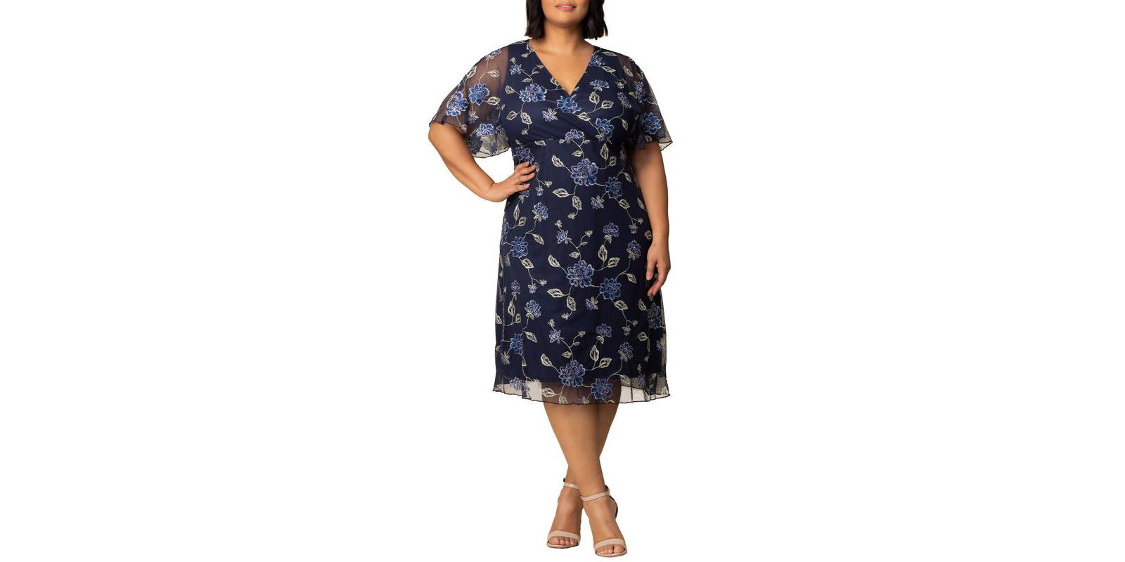 Kiyonna Plus Size Sonnet Вышитое коктейльное платье