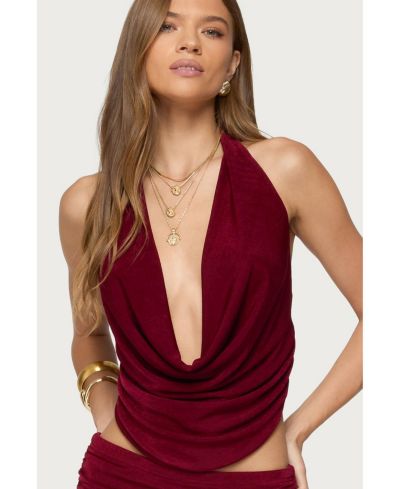 Edikted Женский топ Caspia с открытой спиной и воротником cowl neck