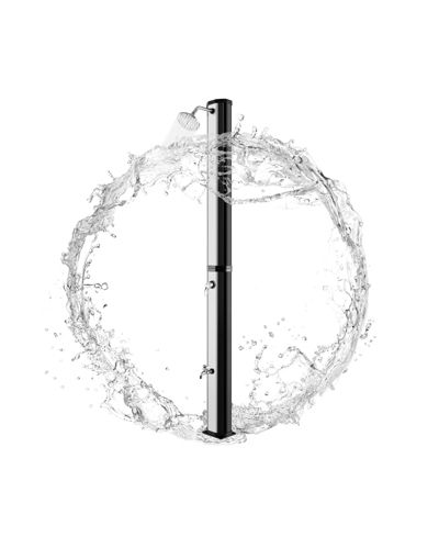 GOUUN 7.2-Foot Solar Heated Outdoor Shower with 9.3-Gallon Tank, Adjustable Head and Foot Tap