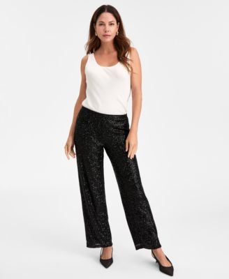 JM Collection Women's Sequinned Pull-On Pants, Macy's Exclusive