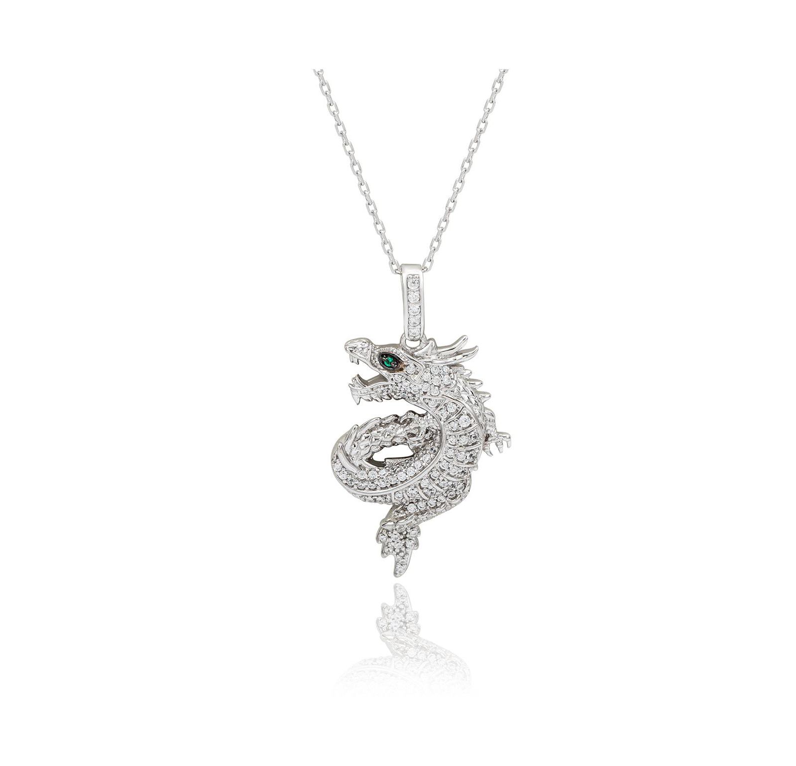 Ожерелье Suzy Levian Sterling Cubic Zirconia Dragon Pendant
